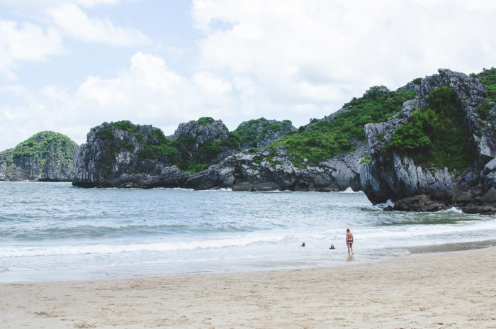 Man at the beach in Cat ba islandVietnam taken by Milie Del
