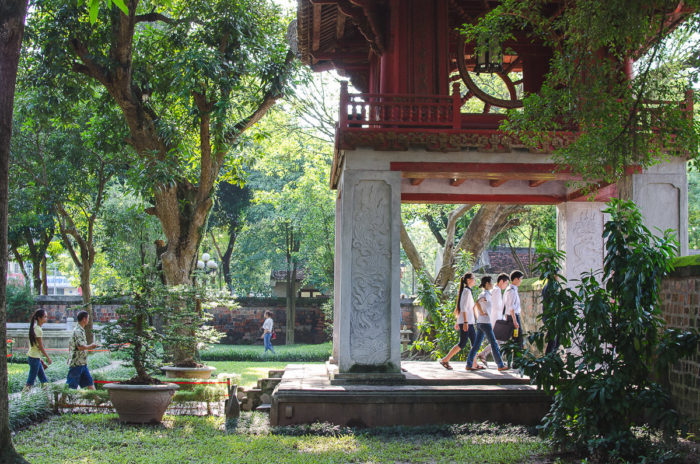 beautiful Literature temple entrance and students in hanoi Vietnam taken by Milie Del