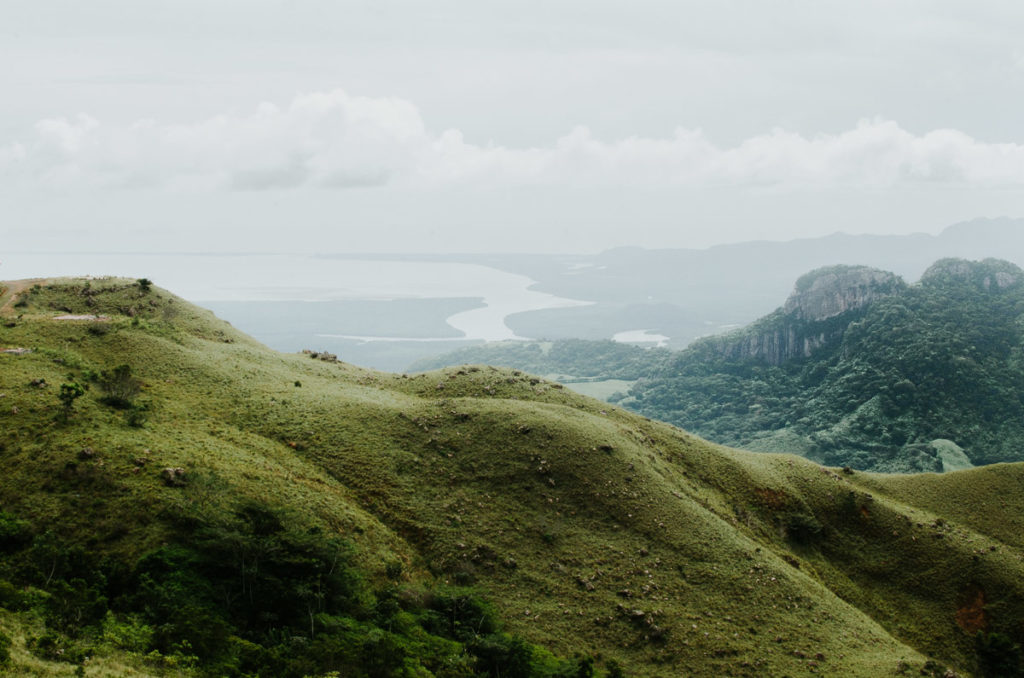 landscape mountains and panama canal pacific ocean