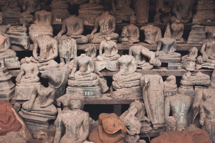 Statues in Luang prabang in Laos taken by Milie Del