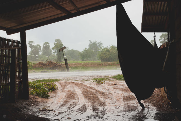 Rain falls on the four thousand islands in Don khon in Laos taken by Milie Del
