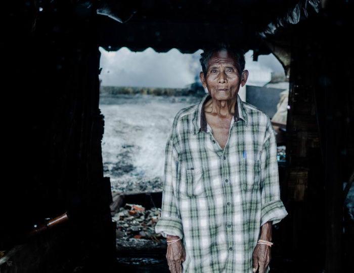 Portrait of an Old man in a salt factory near Vientiane Laos taken by Milie Del