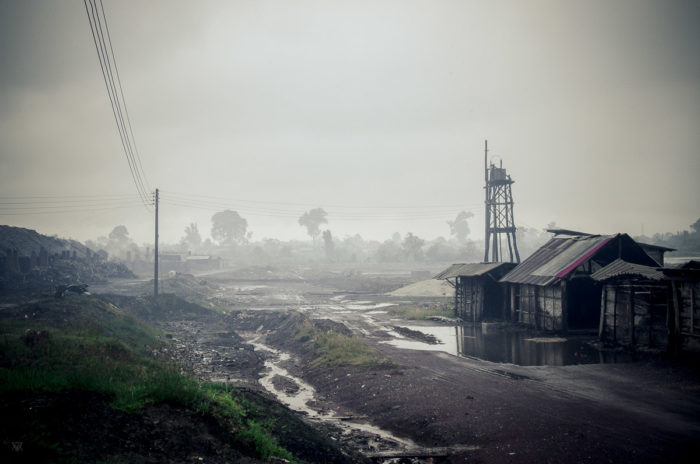 Landscape of a salt factory under the rain near Vientiane Laos taken by Milie Del