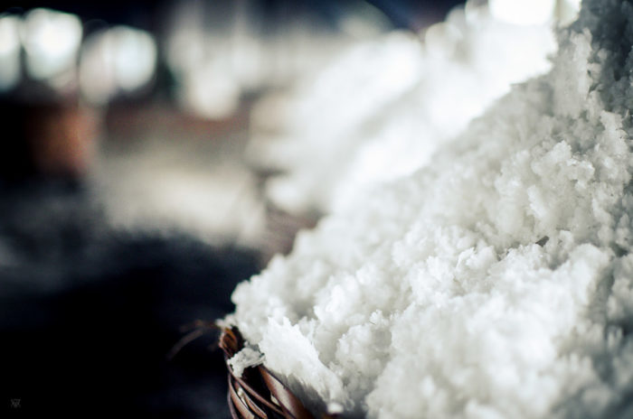 Salt of the earth salt baskets in a salt factory under the rain near Vientiane Laos taken by Milie Del