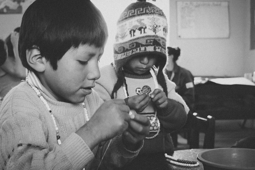 Little boys during school time in the amary community in Peru taken by Milie Del