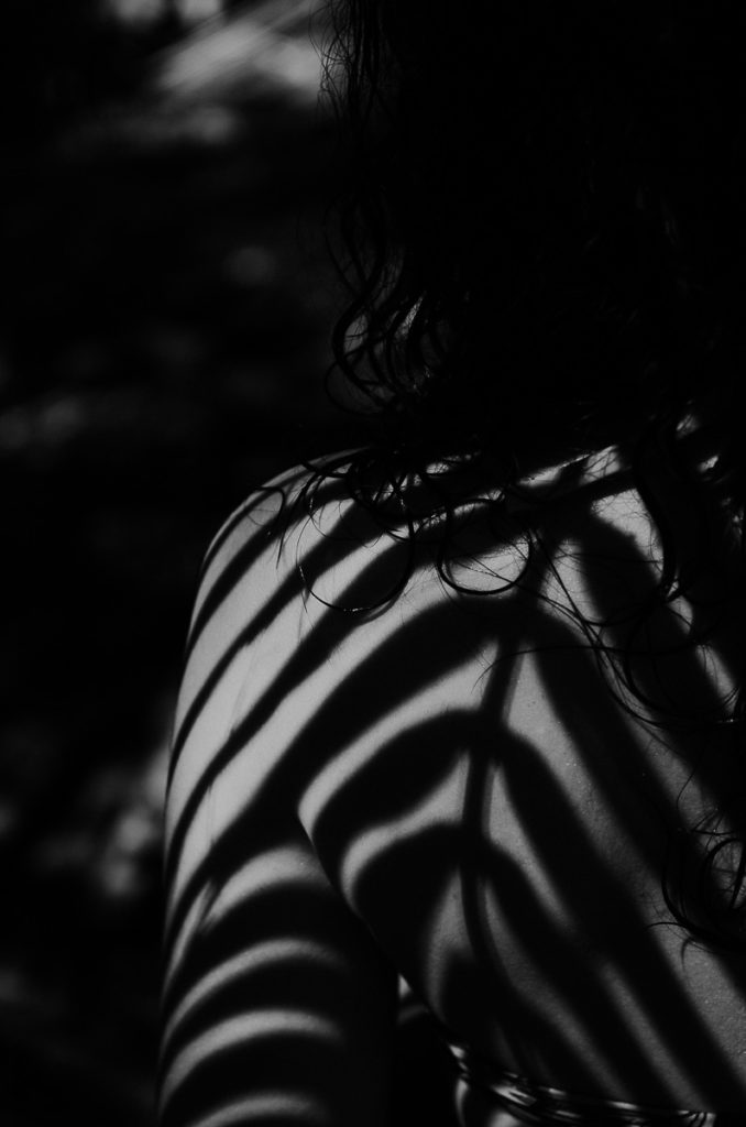 shadows leaves skin woman panama