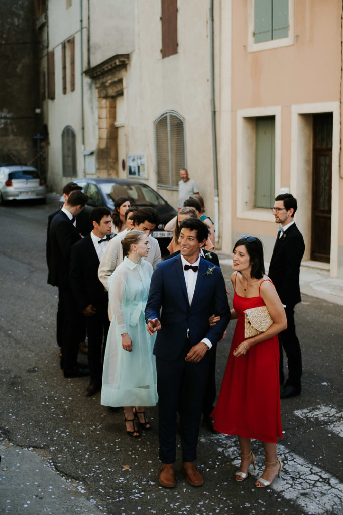 Best men and Bridesmaid at Pont-Saint-Esprit church Wedding 
