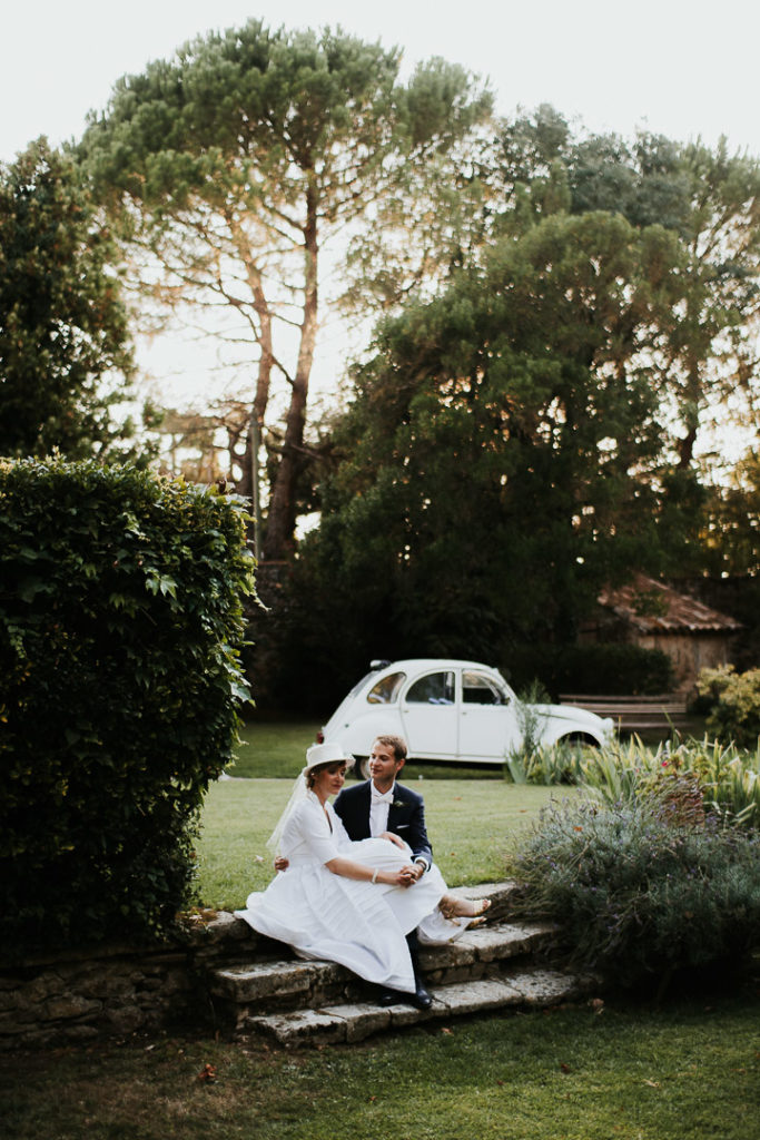 Couples at Wedding boho reception under the fig trees 