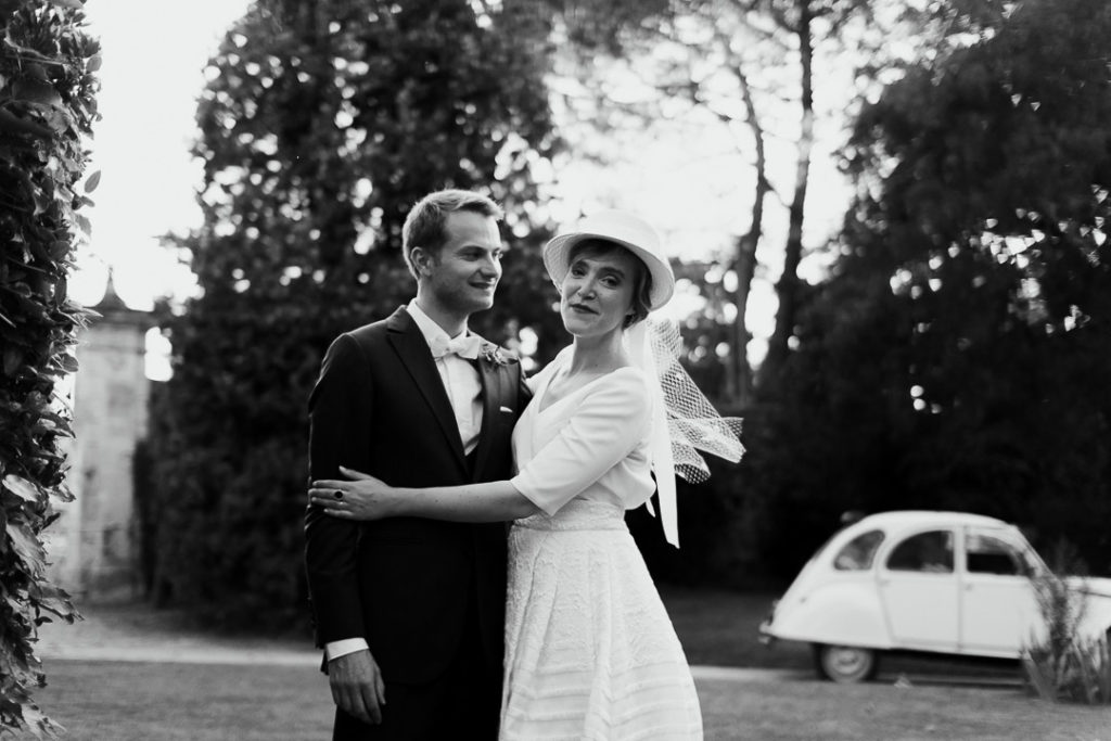 Wedding couple black and white photo