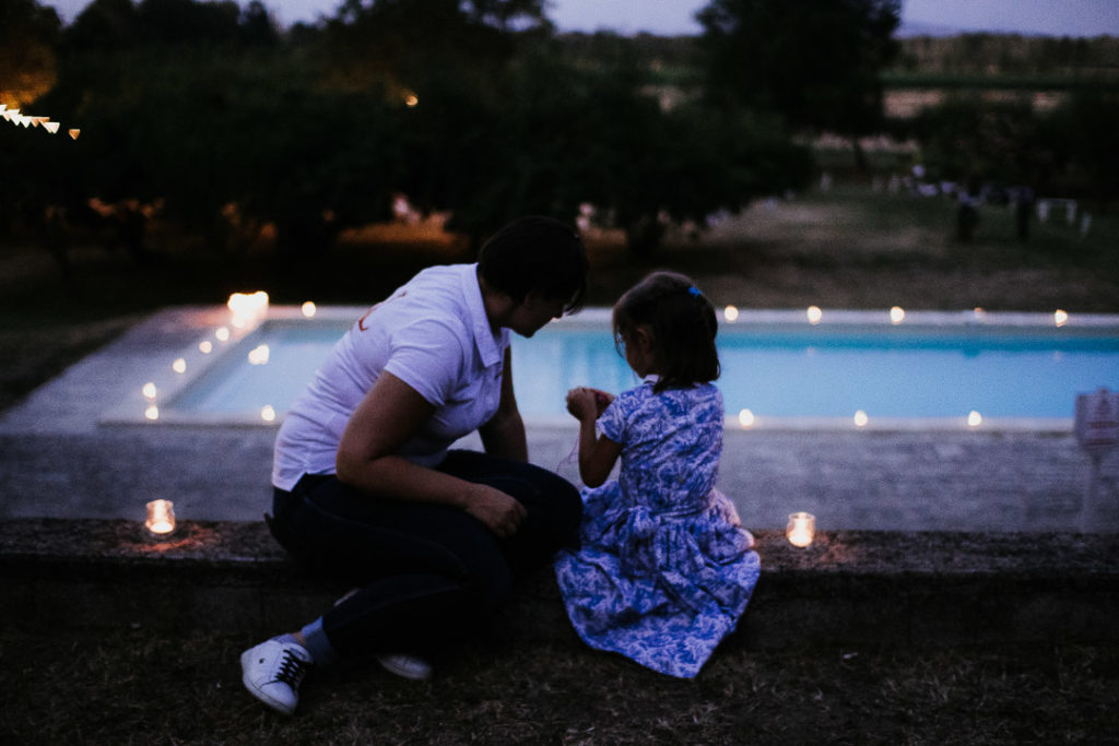 Lighting candles Wedding night boho reception
