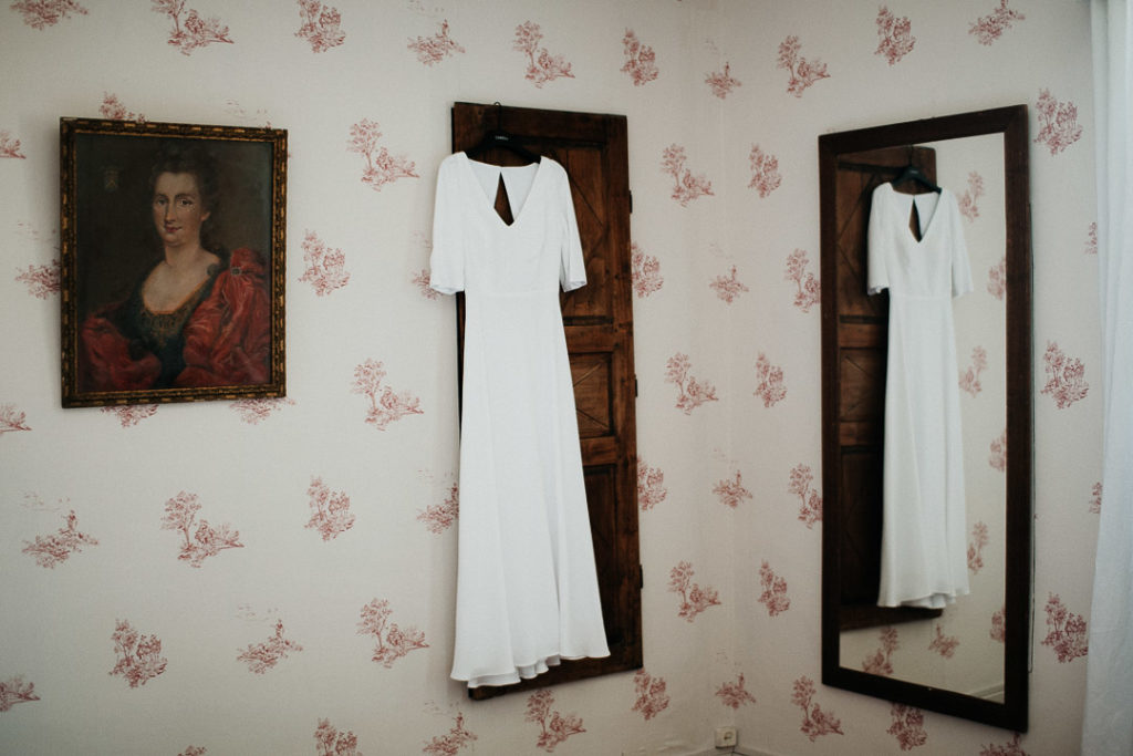 bride's dress antique bedroom soft light milie del