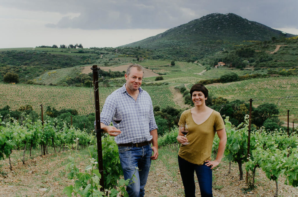 Amelie Czerwenka and Tom Hills portrait in La LAuzeta vineyards