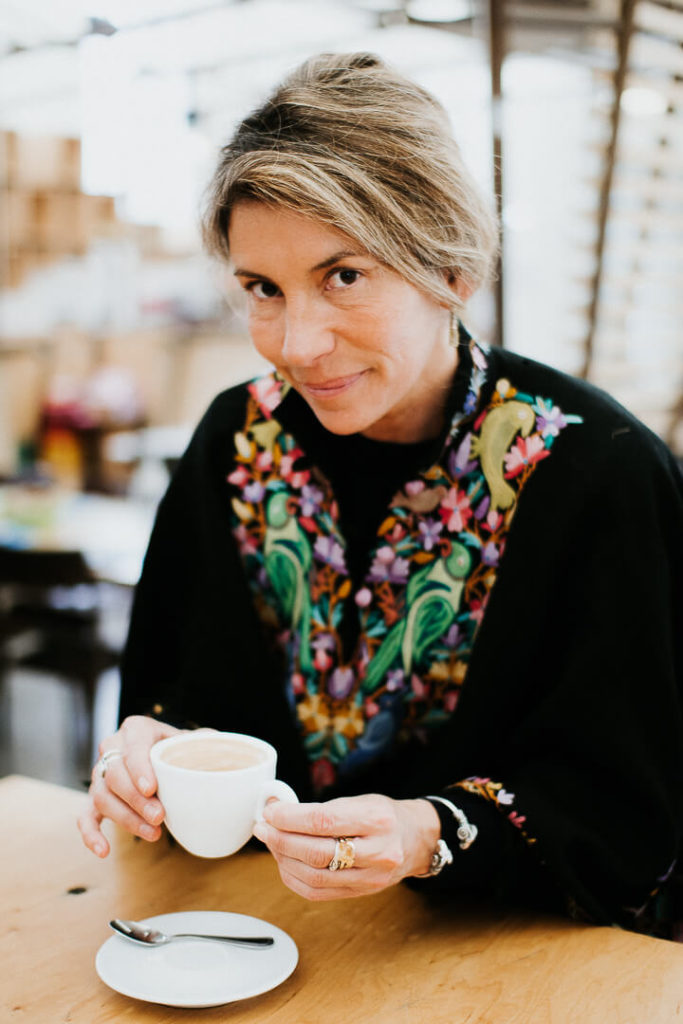 Camille Cattan drinking coffee by milie del