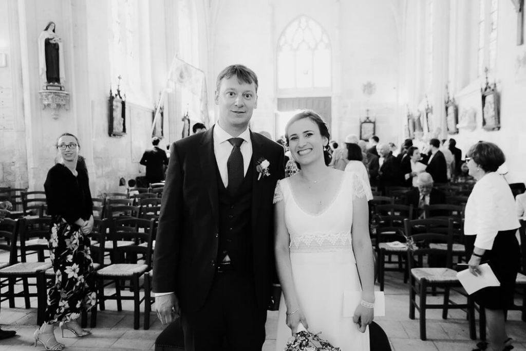 couple church newly wed in touraine france