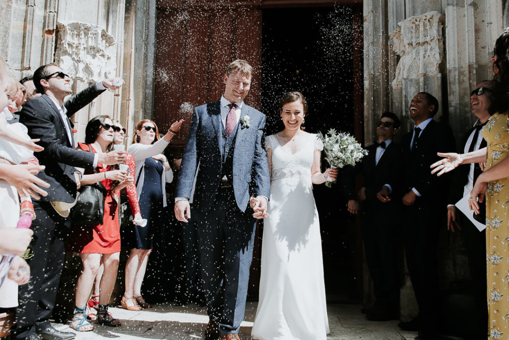 couple church newly wed in touraine france