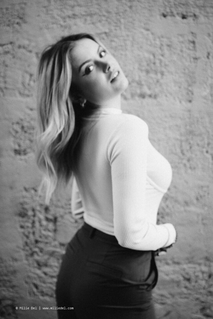 Romy x NA-KD x Milie Del Fashion shooting photography black and white inspirations