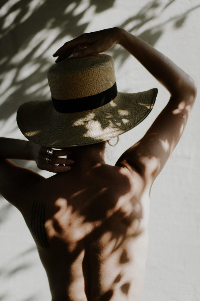 naked skin summer vibes hat lifestyle photoshoot