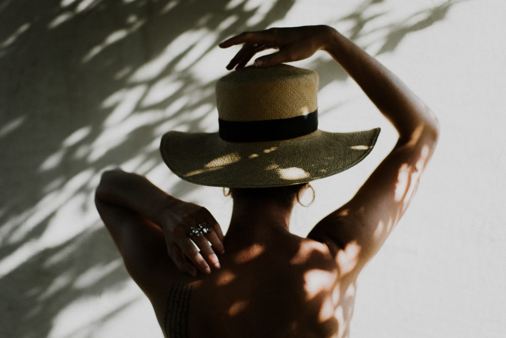 naked skin summer vibes hat lifestyle photoshoot