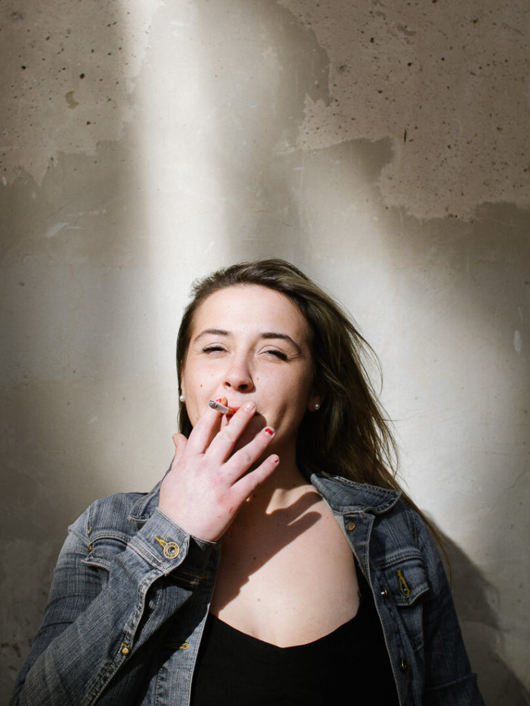 girl smoking light Documentary Portrait Photography 
