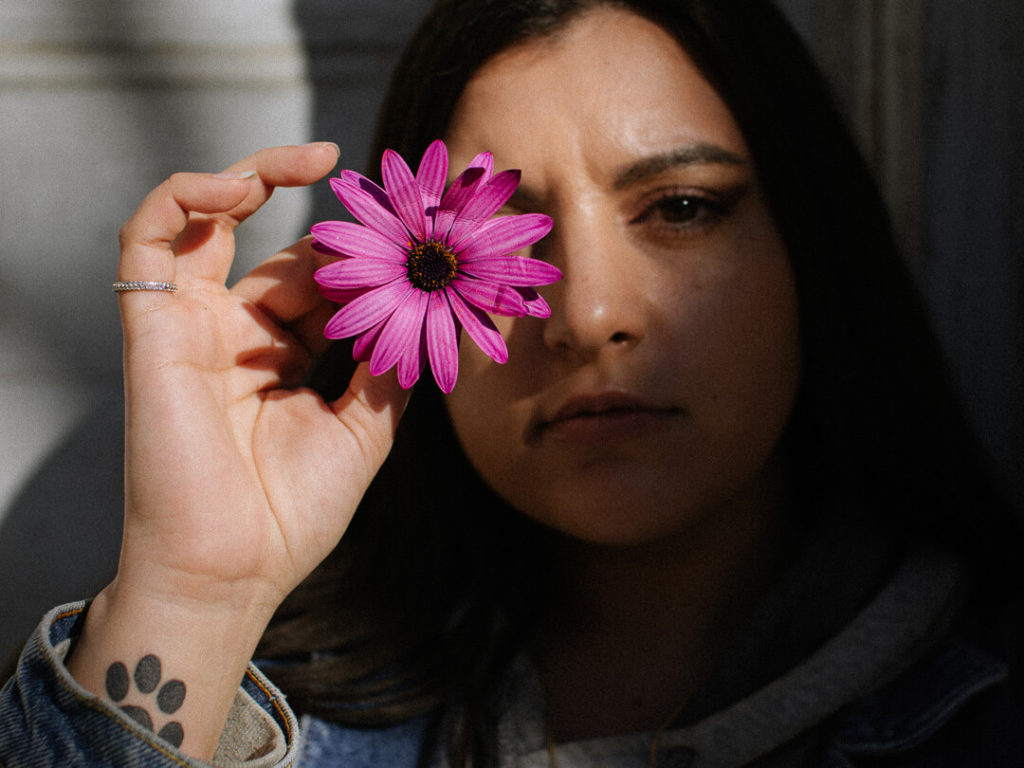 girl with a flower Documentary Portrait Photography 