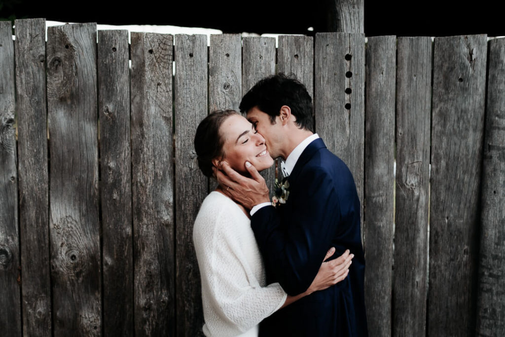 jonzieux wedding day couple smiling