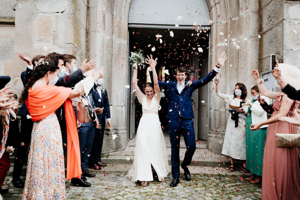 wedding couple church just married