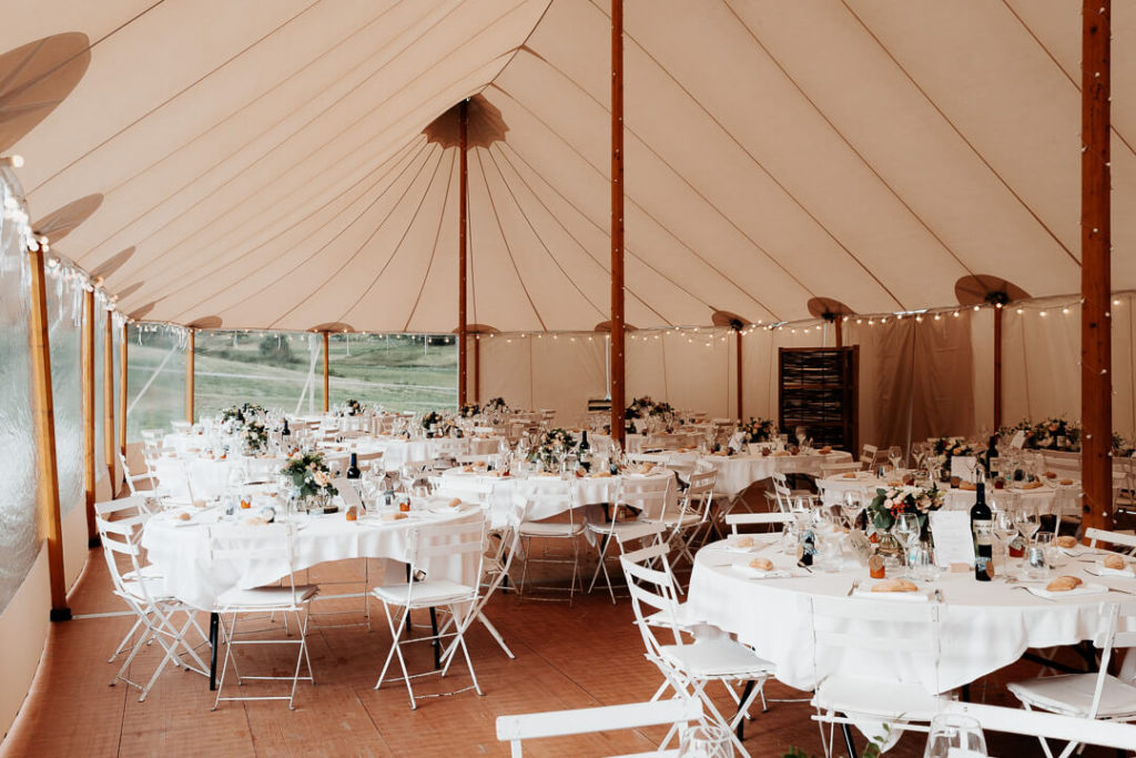 tent reception wedding day