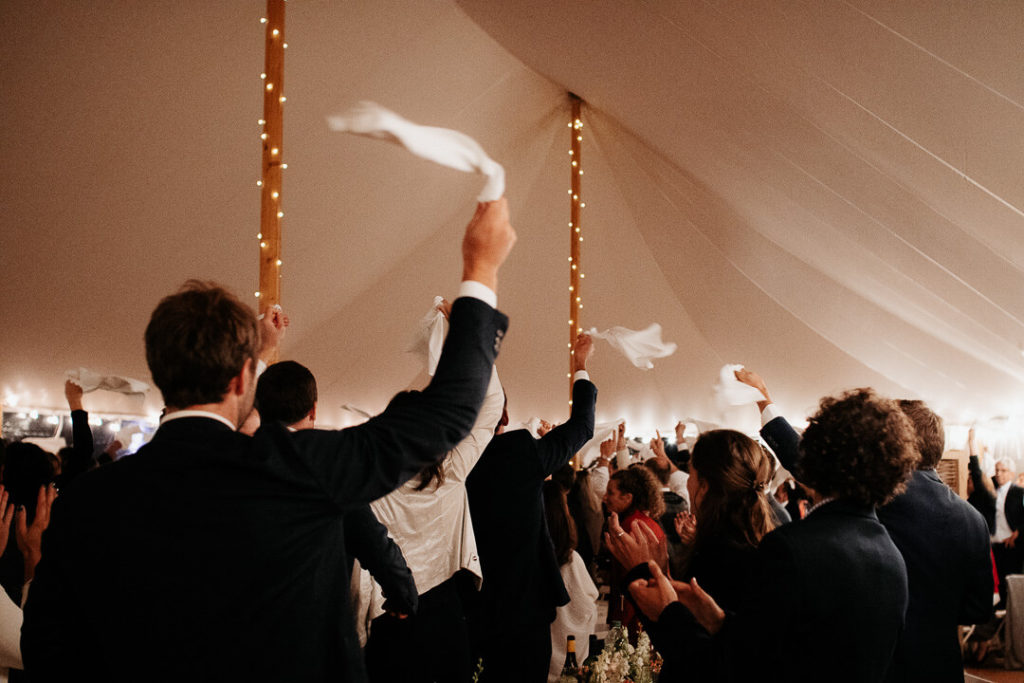 happy people reception wedding night