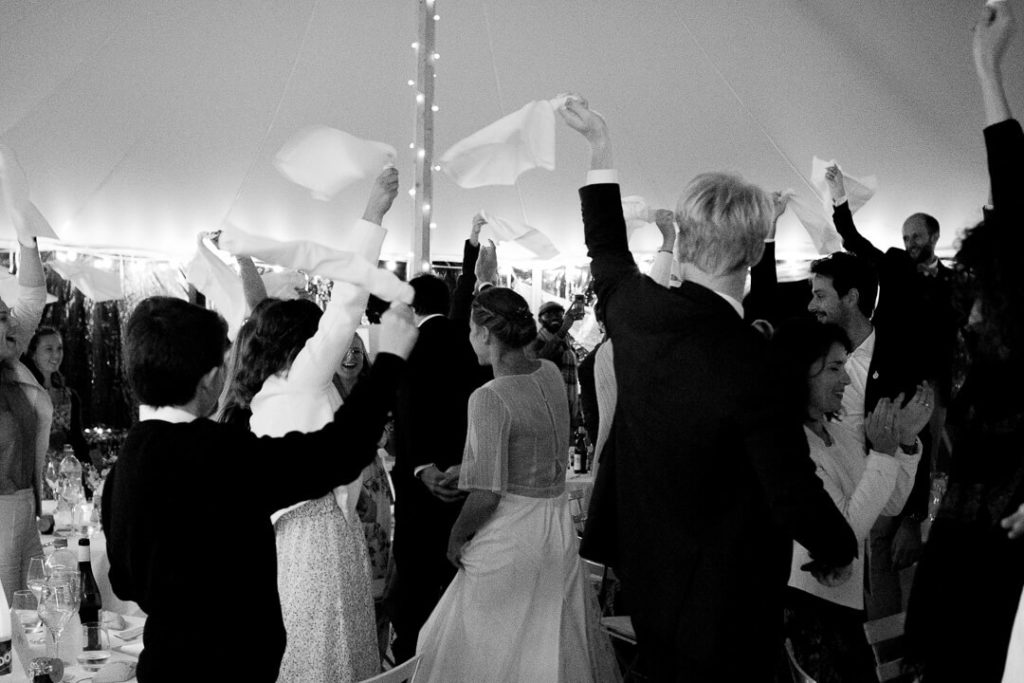 happy people wedding night reception