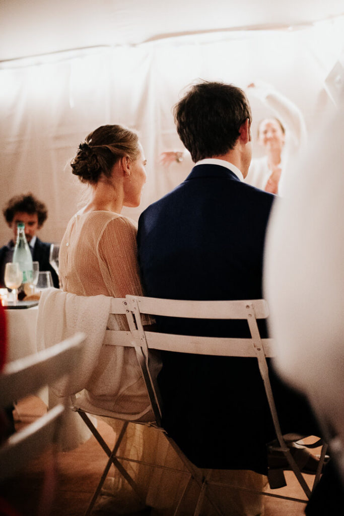 couple listenning to speeches wedding