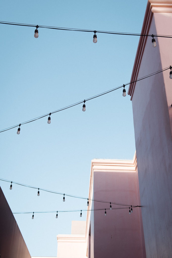 Los angeles street lights pink walls california 