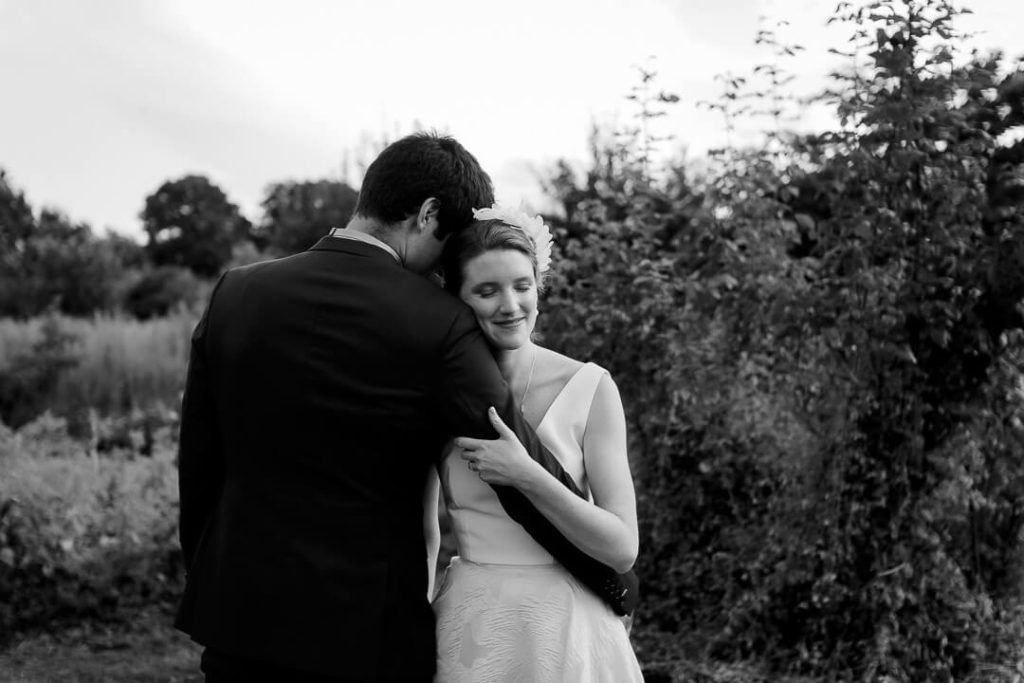 Bride and groom couple session gardens Château de Sully