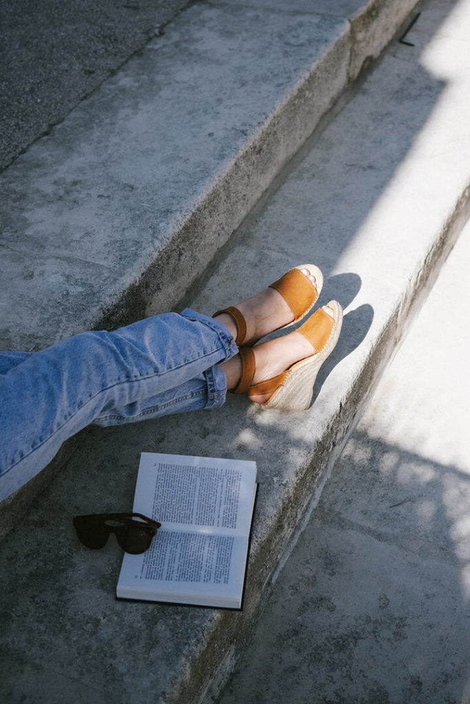 Summer, book and espadrilles
