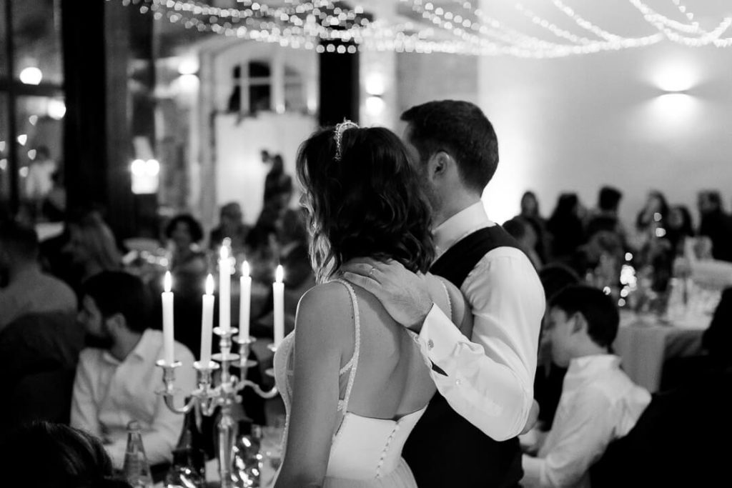 Magical indoor wedding reception dance floor