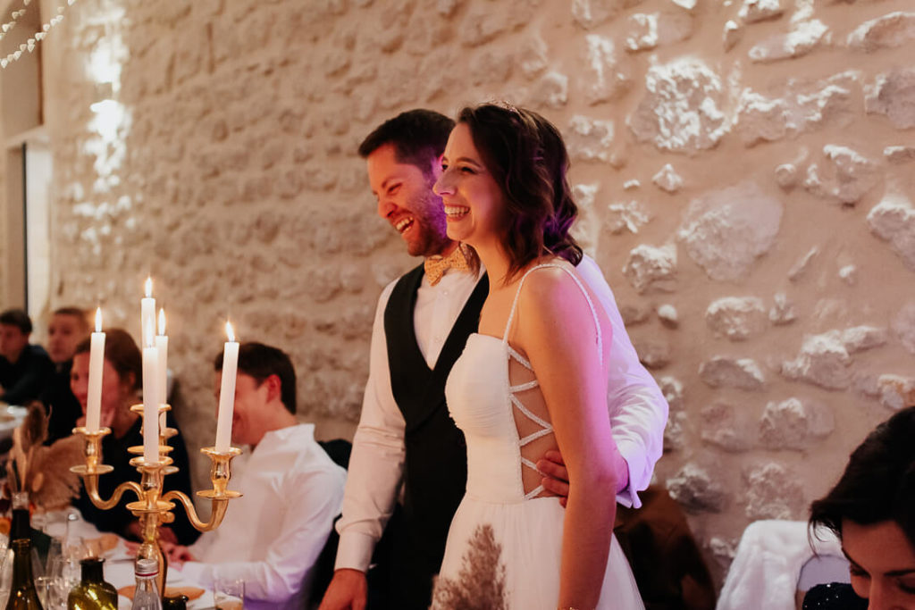 Magical indoor wedding reception dance floor lights