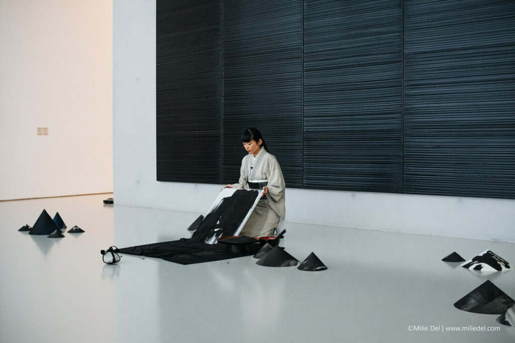 Yukako Matsui during Pierre Soulages tribute at musée Fabre in Montpellier by photographer Milie Del