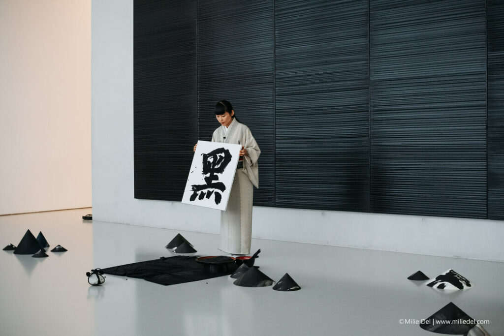 Yukako Matsui during Pierre Soulages tribute at musée Fabre in Montpellier by photographer Milie Del