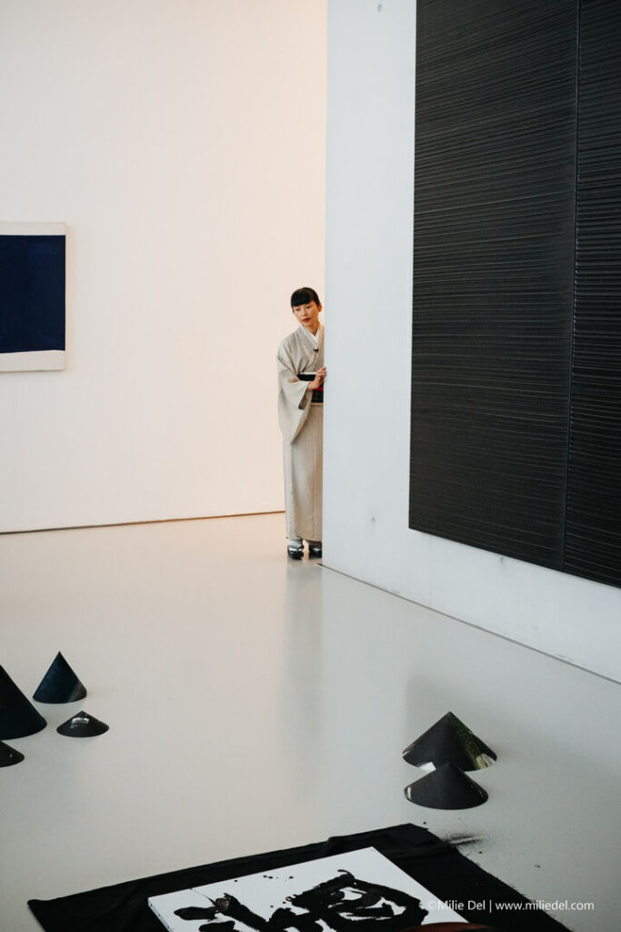 Yukako Matsui during Pierre Soulages tribute at musée Fabre in Montpellier by photographer Milie Del