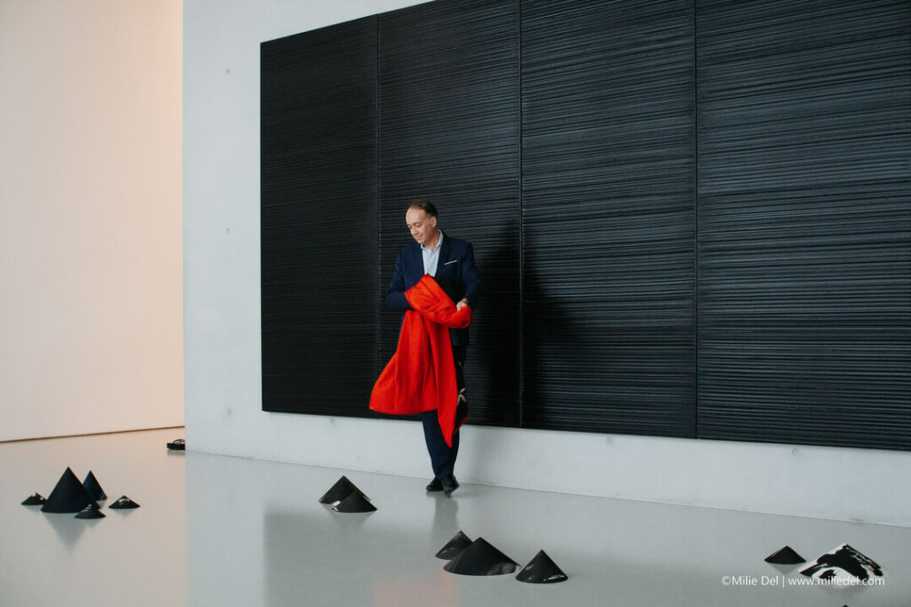 Matthieu Séguéla during Pierre Soulages tribute at musée Fabre in Montpellier by photographer Milie Del