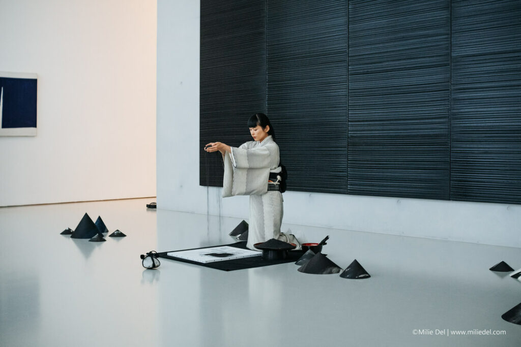 Yukako Matsui during Pierre Soulages tribute at musée Fabre in Montpellier by photographer Milie Del
