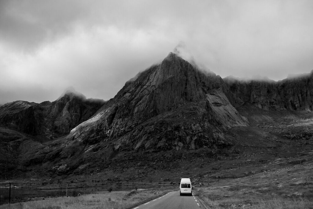 Van travelling in the Lofoten