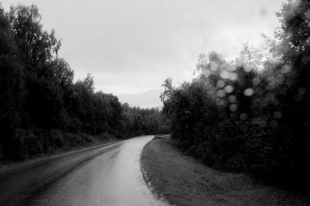 on the road from Tromso to Senja
