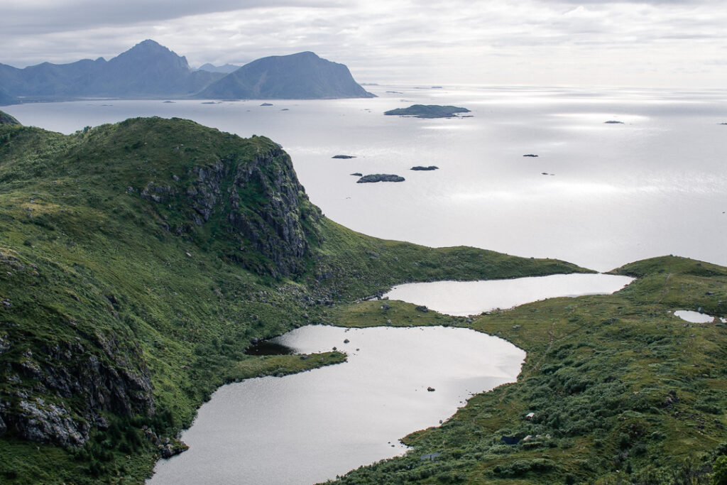 Ocean lake and mountains in Nyksund