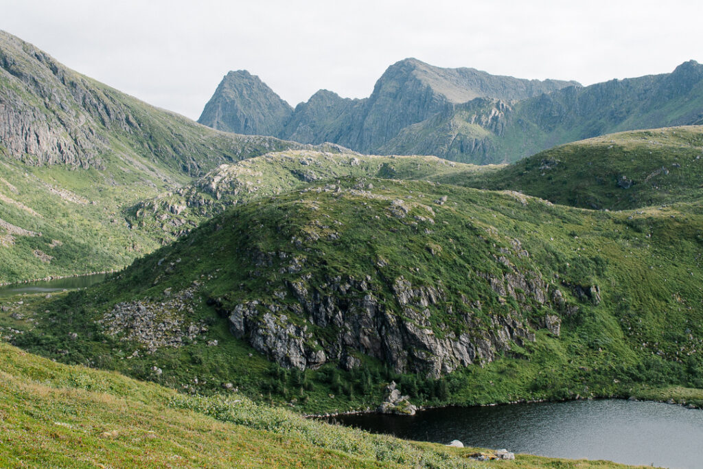 Ocean lake and mountains in Nyksund